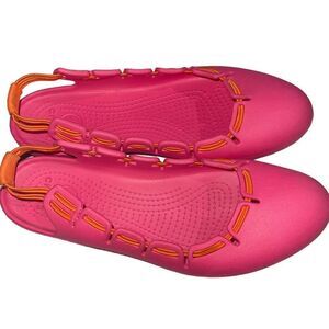 Crocs‎ Springi Slingback Flats - Pink & Orange - Size 7